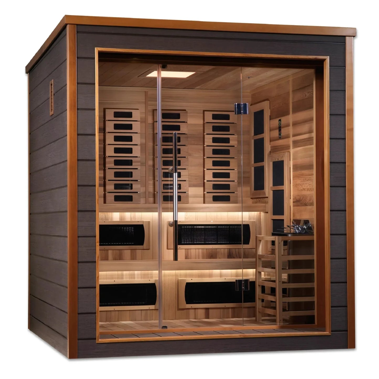 Golden Designs Karlstad PureTech 6-Person Full Spectrum Hybrid Sauna in Red Cedar Wood