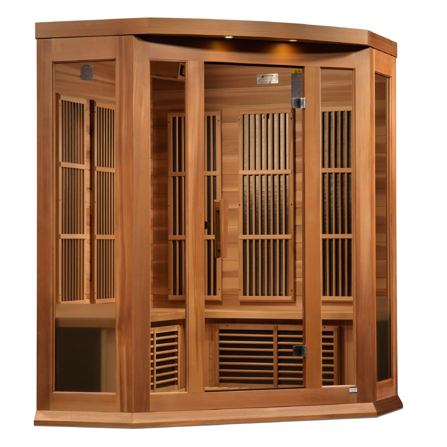 Maxxus "Avignon Edition" 3-Person Corner Near Zero EMF FAR Infrared Sauna with Canadian Red Cedar