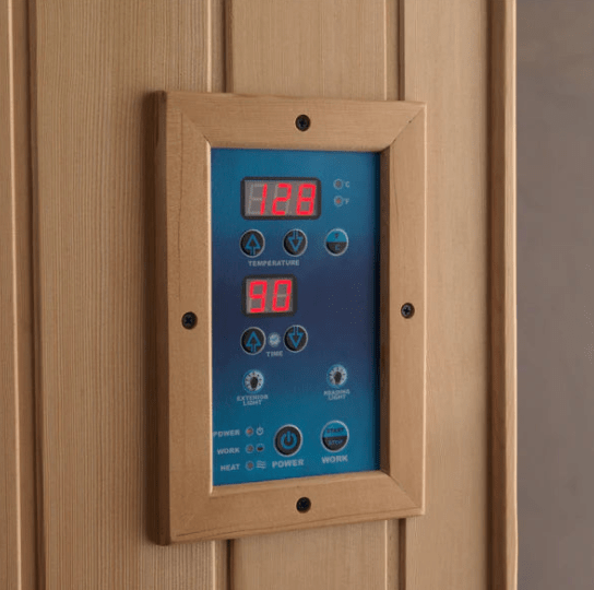 Golden Designs "Reserve Edition" 1-2 Person Full Spectrum PureTech™ Near Zero EMF Infrared Sauna with Himalayan Salt Bar