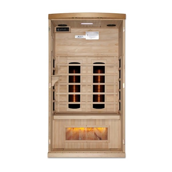 Golden Designs "Reserve Edition" 1-2 Person Full Spectrum PureTech™ Near Zero EMF Infrared Sauna with Himalayan Salt Bar