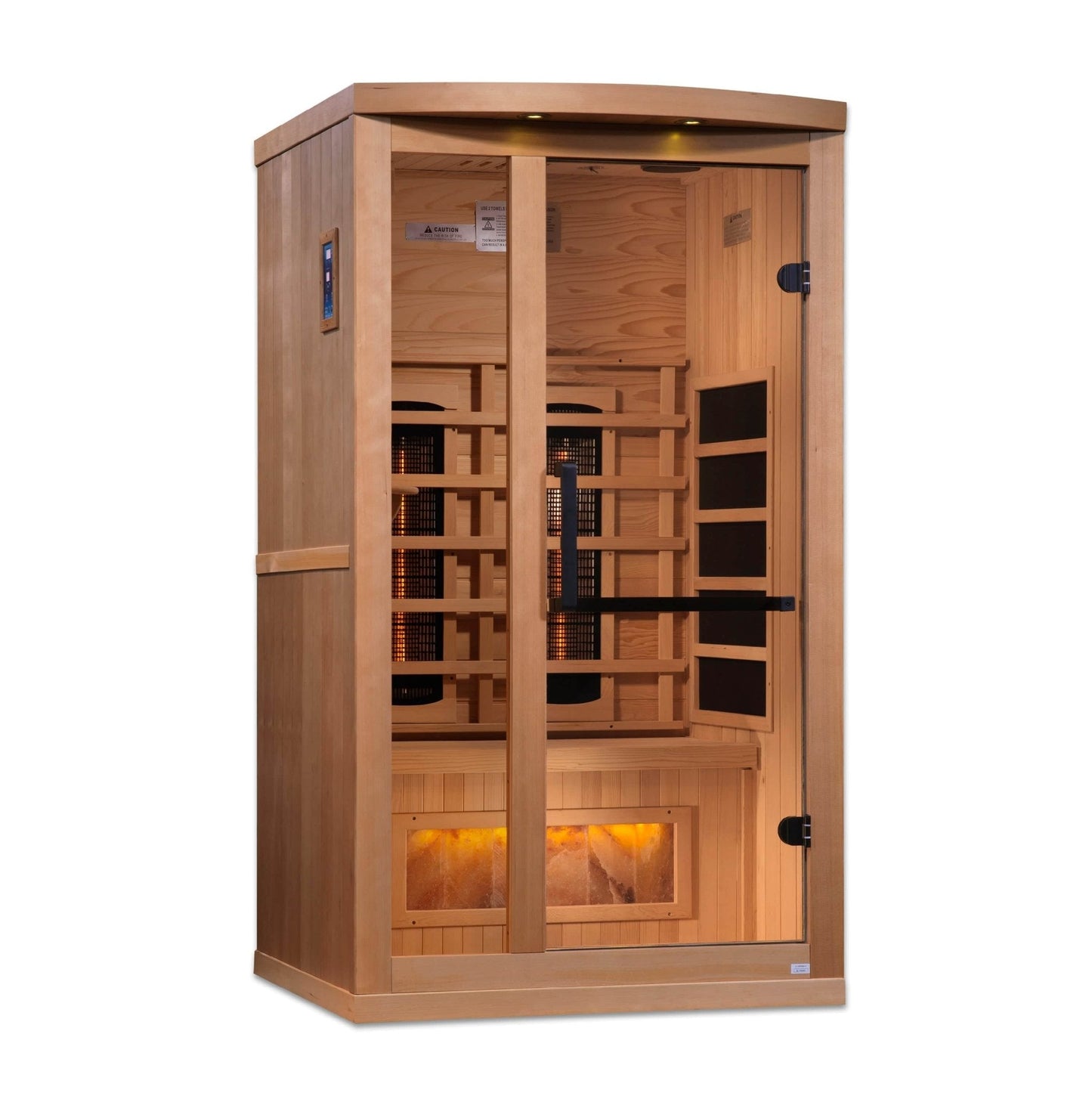 Golden Designs "Reserve Edition" 1-2 Person Full Spectrum PureTech™ Near Zero EMF Infrared Sauna with Himalayan Salt Bar