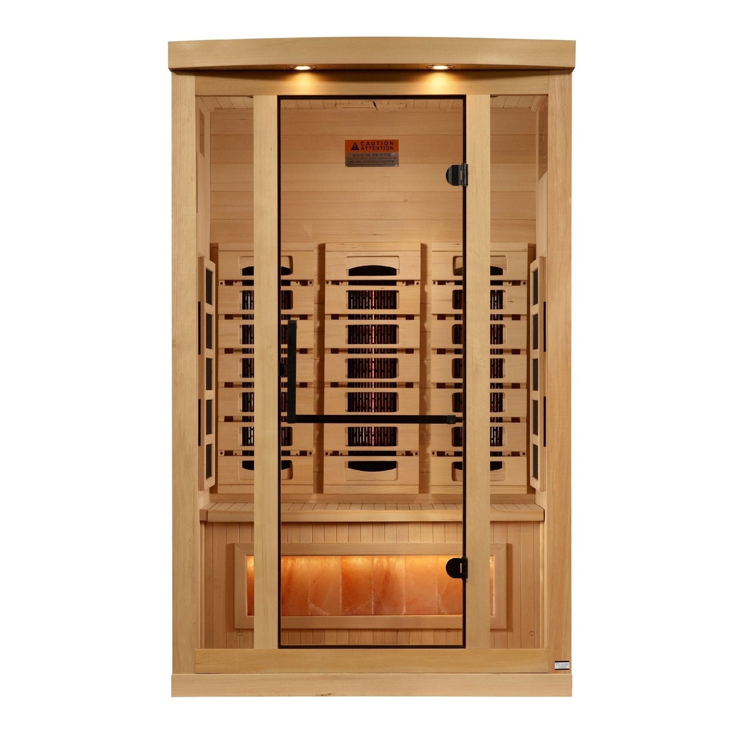 Golden Designs "Reserve Edition" 2-Person Full Spectrum PureTech™ Near Zero EMF Infrared Sauna with Himalayan Salt Bar