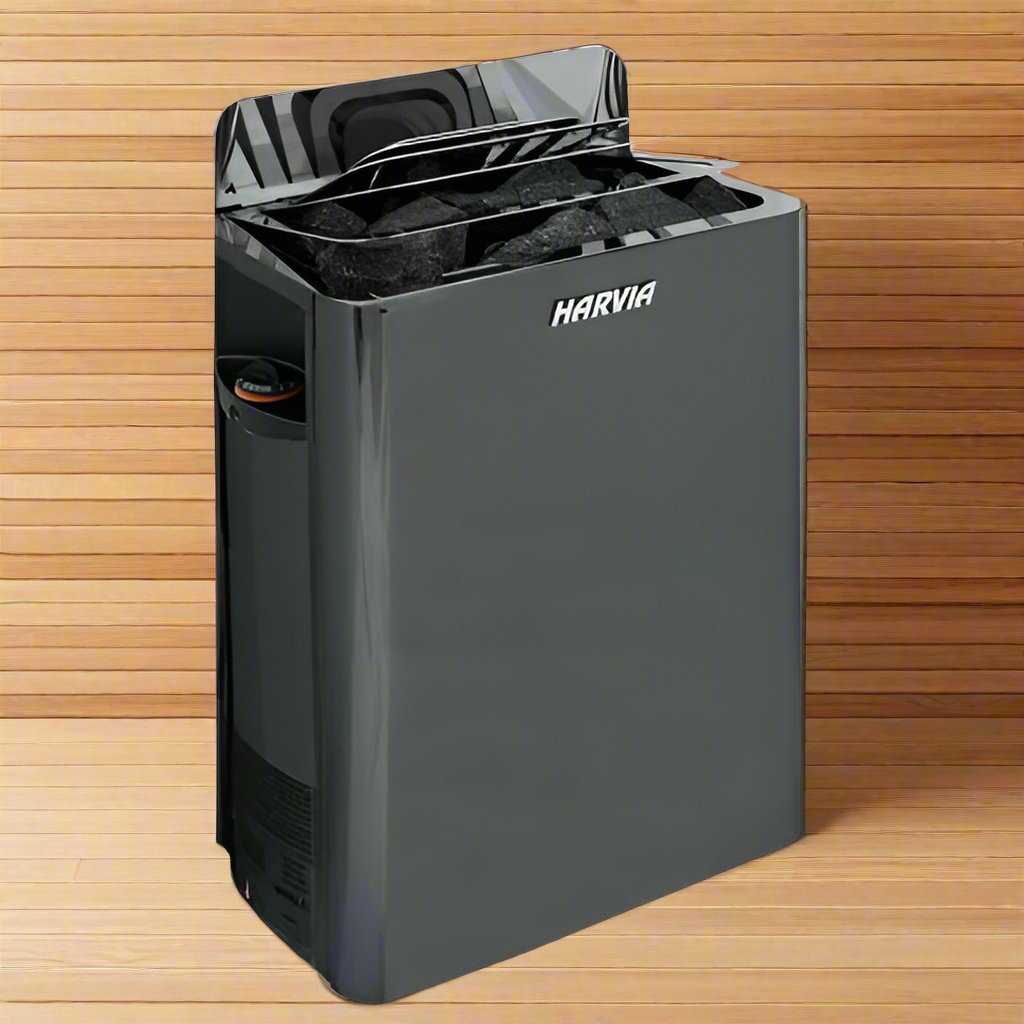 Harvia SW80 HSW8U1BUL The Wall Series 8kW Black Stainless Steel Sauna Heater, 240V 1PH, UL Listed
