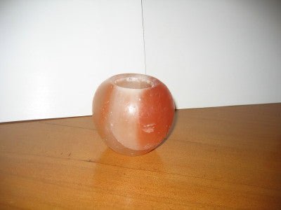Himalayan Salt Candle Holder    Apple Shape