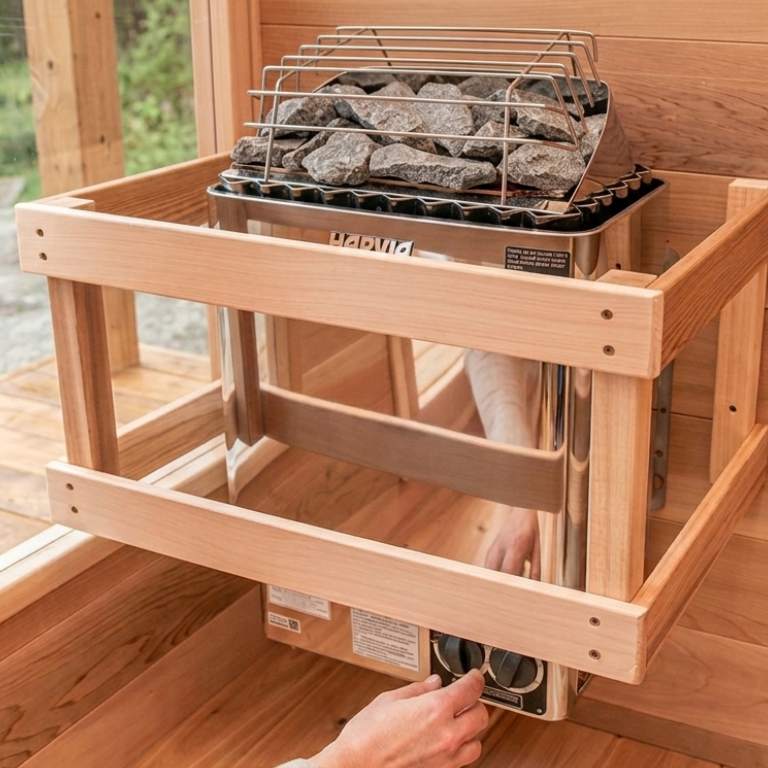 Harvia KIP80B JH80BU1IUL Kip Series 8kW Stainless Steel Sauna Heater with Built-In Controls, 240V 1PH, UL Listed