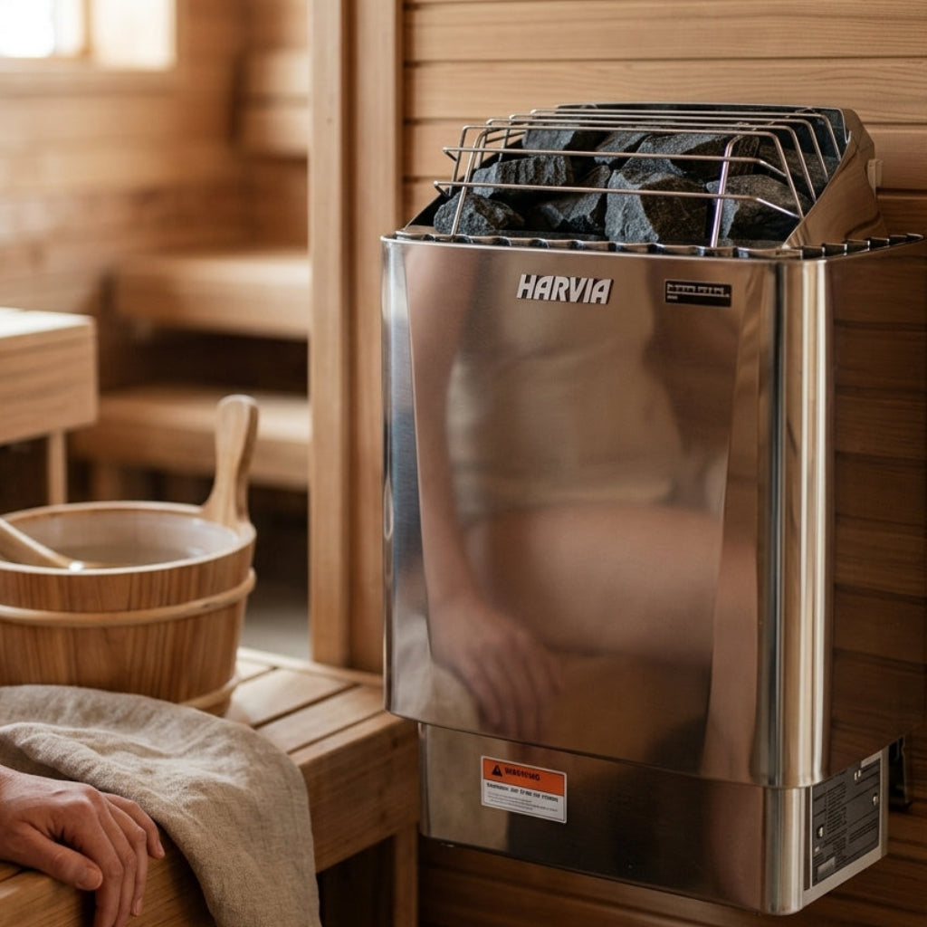 Harvia KIP45W JH45WU1UL Kip Series 4.5kW Stainless Steel Sauna Heater, 240V 1PH, UL Listed
