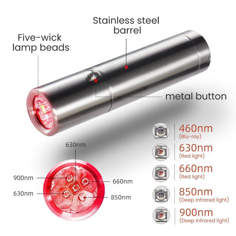 Red Light Therapy Torch with Removable Tip