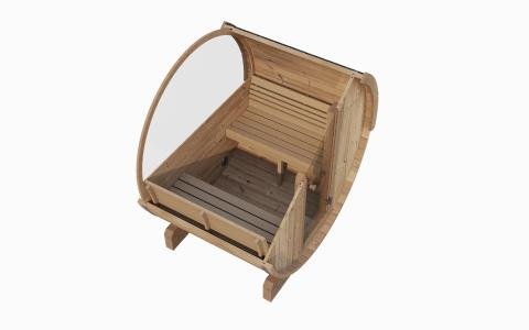 SaunaLife Model E8G Sauna Barrel Glass Front